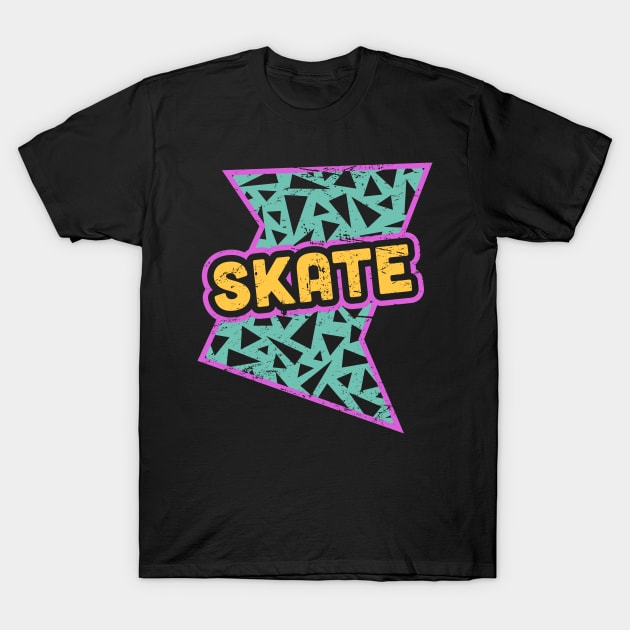 SKATE | Rad 90s Roller Skating Pattern T-Shirt by MeatMan